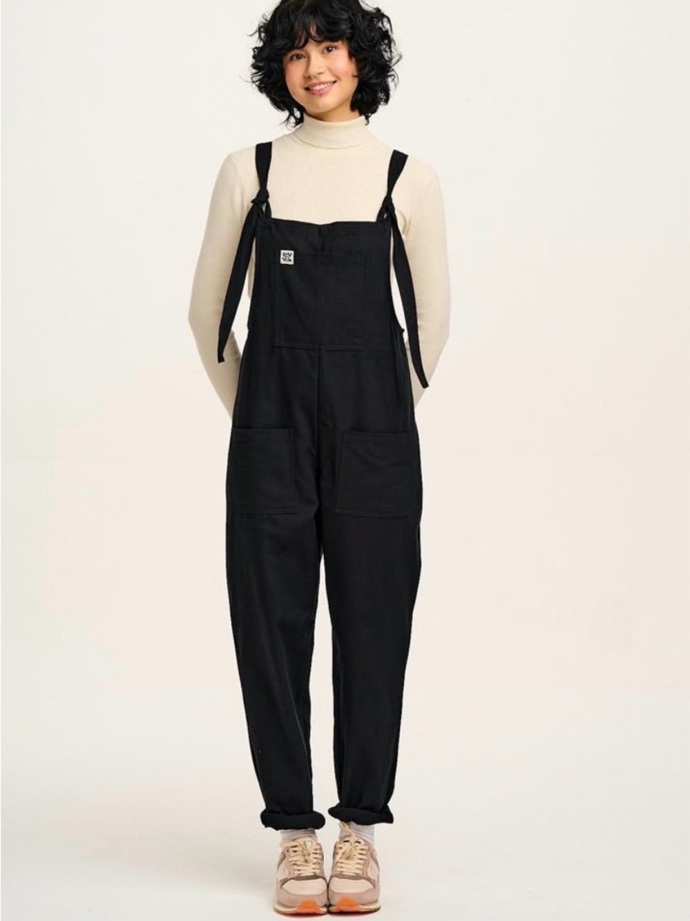 Lucy & Yak black cotton original dungarees overalls jumpsuit pants size 6 uk 10